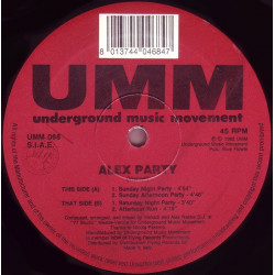 Alex Party - Alex Party (Sunday Night Party / Sunday Afternoon Party / Saturday Night party / Afterhour Run)