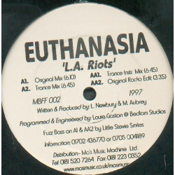 Euthanasia - L.A. Roits (Original Mix / Trance Mix / Trance Inst / Radio Edit) 12" Vinyl Record