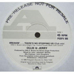 Ollie & Jerry - Breakin (There's no stopping us) Jellybean Club mix / Jellybean Instrumental (12" Vinyl Record Promo)