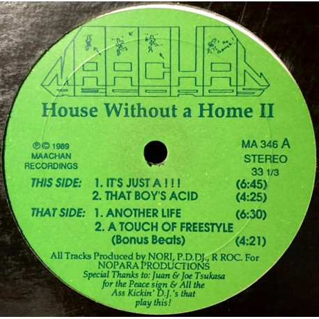 House Without A Home II - Its Just A / That Boys Acid / Another Life / A Touch Of Freestyle (Beats) 12" Vinyl Record