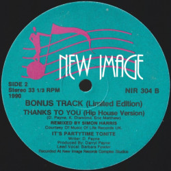 Sinnamon - Thanks To You (Simon Harris Version) / Always There (Vocal / Dub) / Its Partytime Tonight