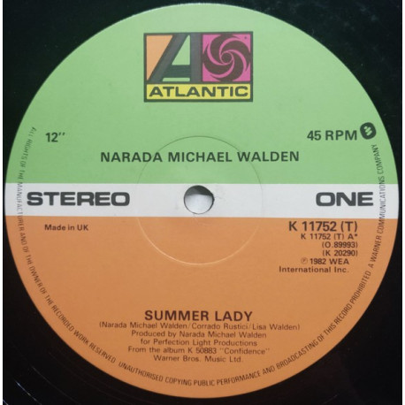 Narada Michael Walden - Summer Lady / Confidence (12" Vinyl Record)