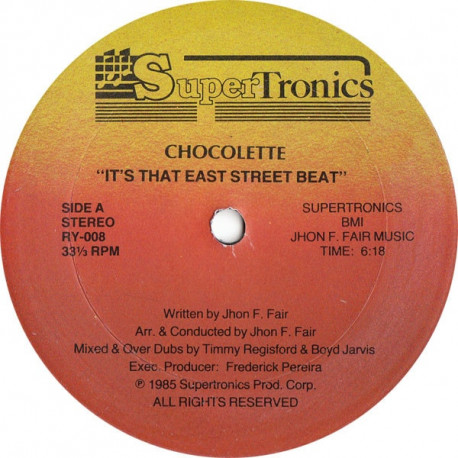 Chocolate - Its That East Street Beat (Vocal / Dub) 12" Vinyl Record Mixed By Timmy Regisford
