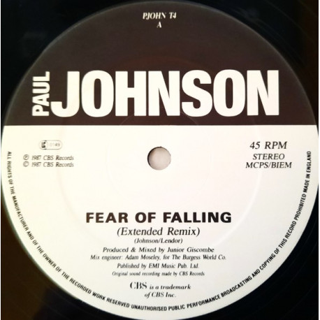 Paul Johnson - Fear Of Falling (Extended / 7" Mix) / That Was Yesterday (12" Vinyl Record)