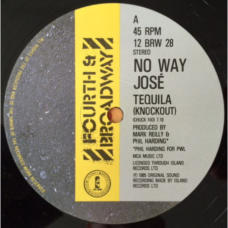 No Way Jose - Tequila (Knockout / Wireless / Instrumental) 12" Vinyl Record
