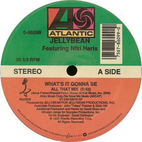 Jellybean feat Niki Haris - Whats It Gonna Be (All That Mix / Whos The Mack Dub / Pumpin Bass Mix) 12" Vinyl SEALED