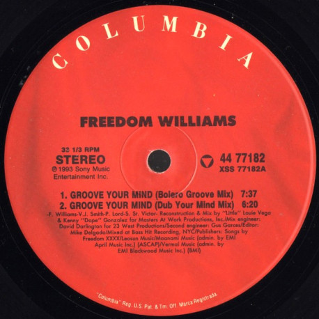 Freedom - Groove Your Mind (MAW Bolero Groove Mix / Masters At Work Dub / Street Groove / MAW Dub Groove / Extended Version)
