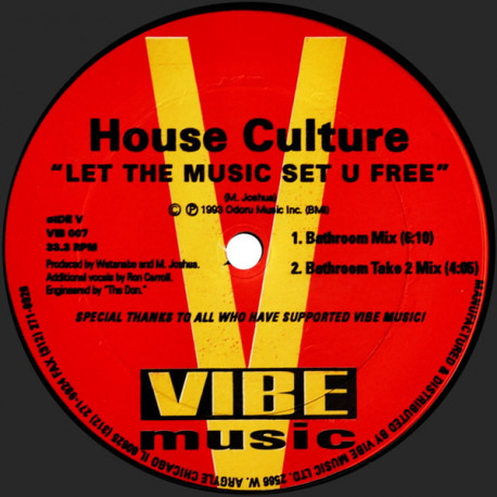 House Culture - N My Soul (My Soul Mix / In My Mix) / Let The Music Set You Free - Bathroom Mix / Bathroom Take 2 Mix)