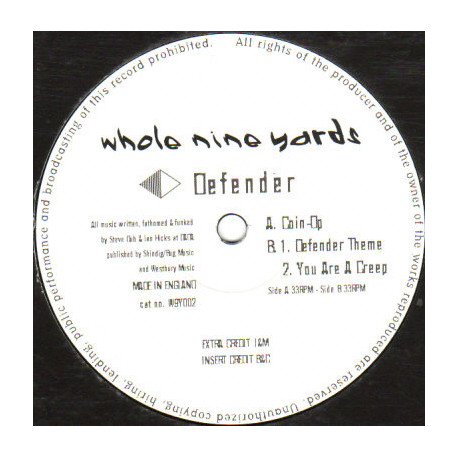Whole Nine Yards - Coin Op / Defender Theme / You Are A Creep (12" Vinyl Record)