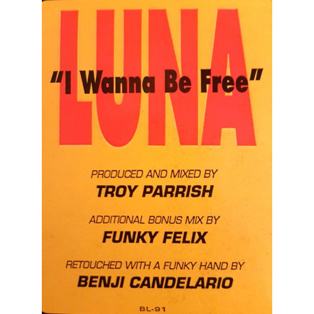 Luna Project - I Wanna Be Free (Higher Mix / Parrish House Mix / Troys Dub) 12" Vinyl Record