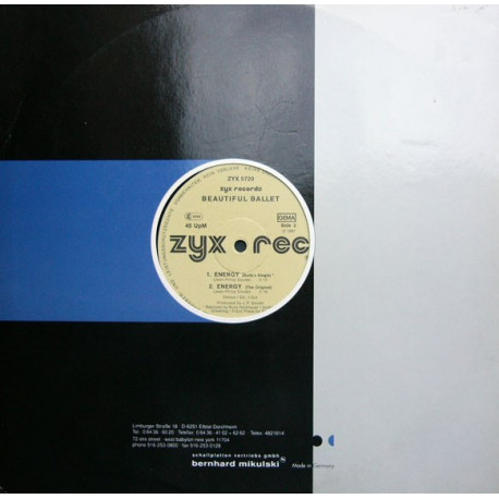 Beautiful Ballet - Energy (Original Mix / Rudys Remix) 12" Vinyl Record