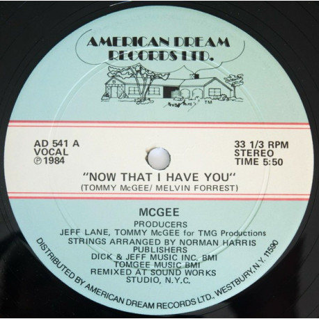 McGee - Now That I Have You (2 Mixes) Original Rare 12" Vinyl Single Still In Shrinkwrap