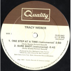 Tracy Weber - One Step At A Time (Vocal / Instrumental) / Sure Shot (Instrumental) 12" Vinyl Record