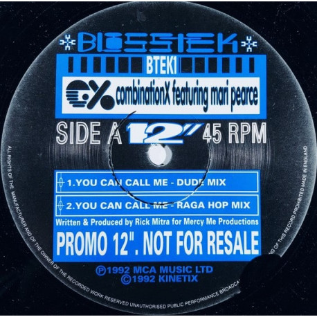 Combination X Featuring Mari Pearce – You Can Call Me (Dude Mix / Ragga Hop Mix / Its A Jazz Calling) 12" Vinyl