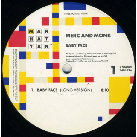 Merc & Monk - Baby Face (Long Version / Short Version / Instrumental) 12" Vinyl Record Still In Shrinkwrap