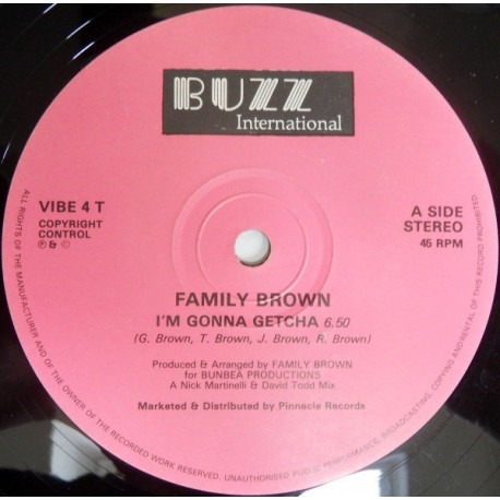 Family Brown - Im Gonna Getcha (Extended Version / Dub Mix) 12" Vinyl Record