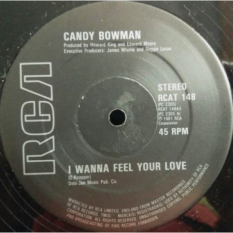 Candy Bowman - I Wanna Feel Your Love / Since I Found You (12" Vinyl Record)  Rare Hardly Played