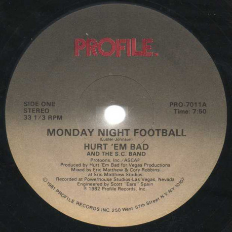 Hurt Em Bad And The SC Band - Monday Night Football (Vocal / Instrumental) Still In Shrinkwrap