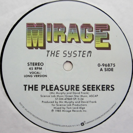System - Pleasure Seekers (Long Vocal / Dub) 12" Vinyl Record