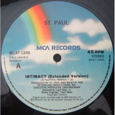 St Paul - Intimacy (Extended Version / Bonus Beats) 12" Vinyl Record