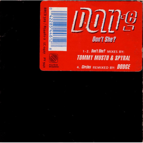 (CD) Don-e - Dont she (Tommy Musto & Spyral Mixes) / Circles (Dodge Remix)