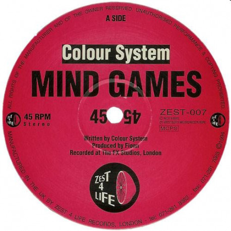 Colour System - So Right / Mind Games (12" Vinyl Record)