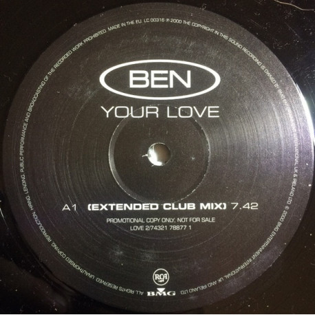 Ben (of Phats N Small) - Your Love (Extended Club Mix / Instrumental / Edit)  Vinyl Promo