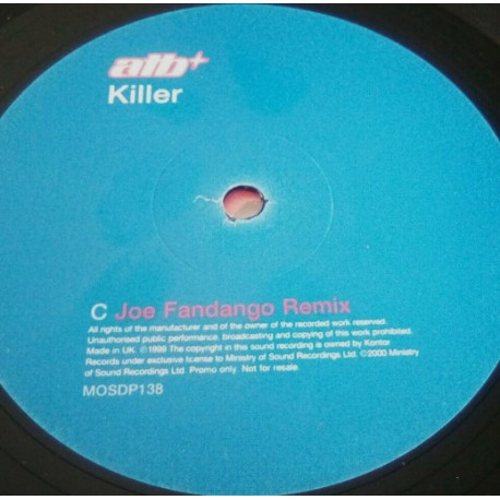 ATB - Killer (Joe Fandango Remix / Joe Fandango Dub) 12" Vinyl Promo (Part Of A Doublepack)