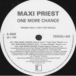 Maxi Priest - One More Chance (Simon Law Remix / 2 Sly Remixes / 2 Chad Elliott Mixes / Album Edit) 12" Vinyl Promo