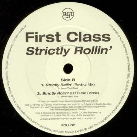 First Class - Strictly Rollin (Lucas Mix / Pretty Penny Mix / Revival Mix / DJ Pulse Remix) 12" Vinyl Promo