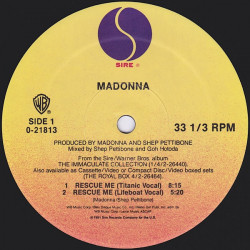 Madonna - Rescue Me (Titanic Vocal / Lifeboat Vocal / Houseboat Vocal / S.O.S Mix)  US 12" Vinyl Record