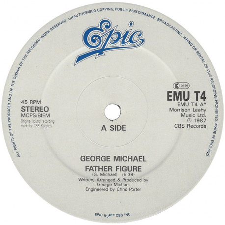 George Michael - Father Figure (Vocal Mix / Instrumental)  / Loves In Need Of Love Today (Stevie Wonder Cover)