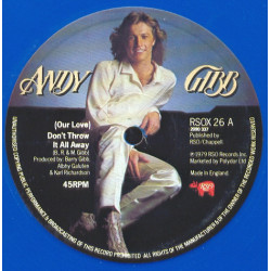 Andy Gibb - (Our Love) Dont Throw It All Away / Shadow Dancing (Long Disco Mix) Blue Vinyl