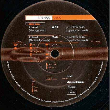 The Egg - Bend (Egg Remix / Brazilia Remix / JT Striplight Mix / Blood & Gotts Pickled Egg Remix) 12" Vinyl