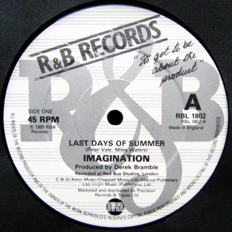Imagination - Last Days Of Summer (Extended / Radio Mix) / Shoo Be Doo Da Dabba Doobee