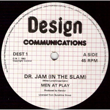Men At Play - Dr Jam (In The Slam / Instrumental) 12" Vinyl Record