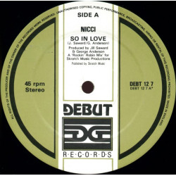 Nicci - So In Love (Vocal / Instrumental) 12" Vinyl Record