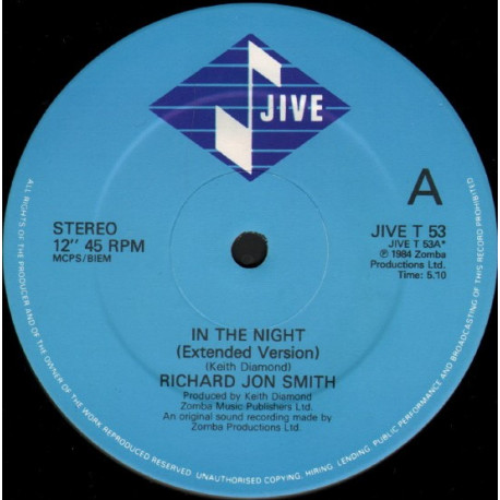 Richard Jon Smith - In The Night (Extended / Dub) / I Need You (Extended)