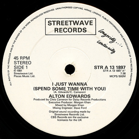 Alton Edwards - I Just Wanna Spend Some Time With You (Extended / Instrumental) 12" Vinyl Record