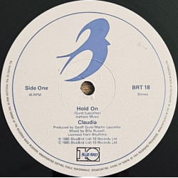 Claudia - Hold On (Extended / Original / Instrumental) 12" Vinyl Record
