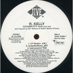 R Kelly - Gotham City (LP Version / Acappella / Instrumental / 2 Remixes / Remix Instrumental) 12" Vinyl Promo