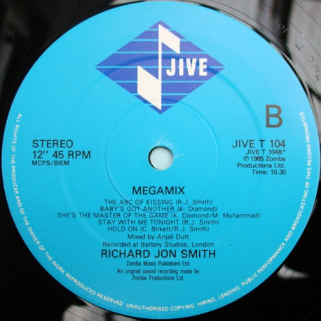 Richard Jon Smith - Megamix (5 Hits Mix) / Hold On (Extended) / Hands Off (Extended)