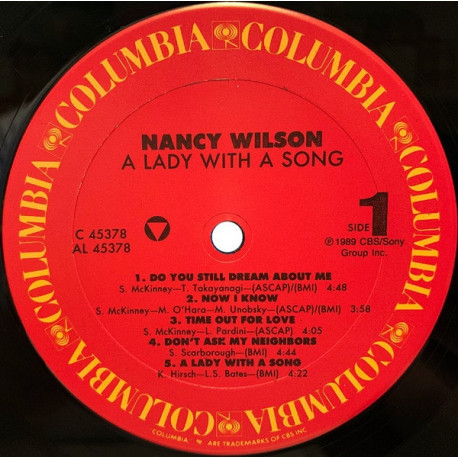 Nancy Wilson - A Lady With A Song LP (10 Tracks) Dont Ask My Neighbours / Melody Is You / Time Out For Love