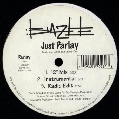 Biazee – Just Parlay (12" Mix / Instrumental / Radio Edit) / Mindflow  (12" Mix / Instrumental / Radio Edit)