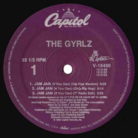 Gyrlz - Jam Jam (Hip Hop Mix / Club Hip Hop / Radio Mix / Instrumental) / Wishing You Were Here (12" Mix / 7" Mix)
