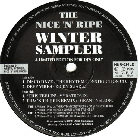 Grant Nelson - Track 101 Dub / Vibatronix - This Feelin / Rhythm Construction Co - Disco Daze / Ricky Suarez - Deep Vibes