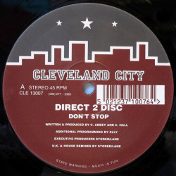 Direct 2 Disc - Dont Stop (Original Mix / House Mix / UK Heavy Dub) 12" Vinyl Record