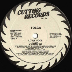 Tolga - Lovin Fool (Club Mix / 7" Mix / Beating Like A Drum Mix / Percappella / Vocal Dub) Vinyl Promo