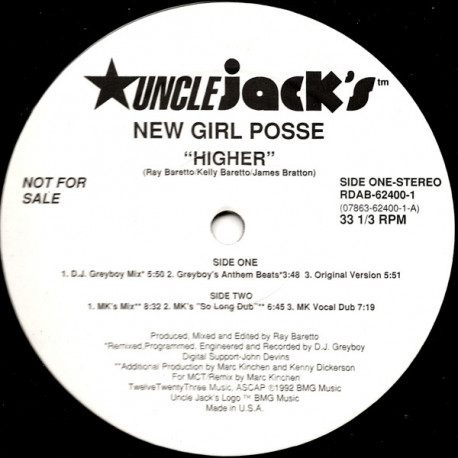 New Girl Posse - Higher (Original Mix / 2 DJ Greyboy Mixes / 3 MK Mixes) Vinyl Promo