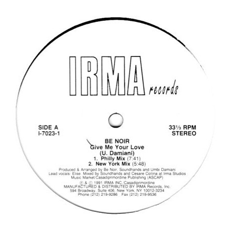 Be Noir - Give Me your Love (Philly Mix / New York Mix / London Mix / Ramani Mix) Vinyl Record